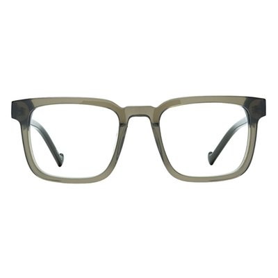 Anna Blue Light Reading Glasses - Transparent Khaki/Solid Green