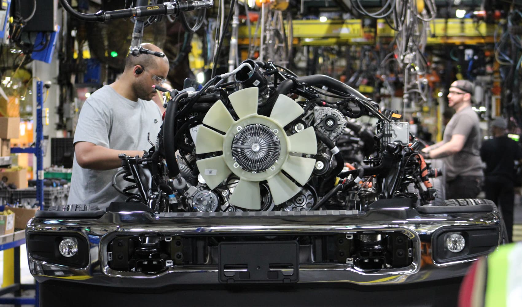 A worker at Ford’s Kentucky Truck Plant on April 30, 2025.